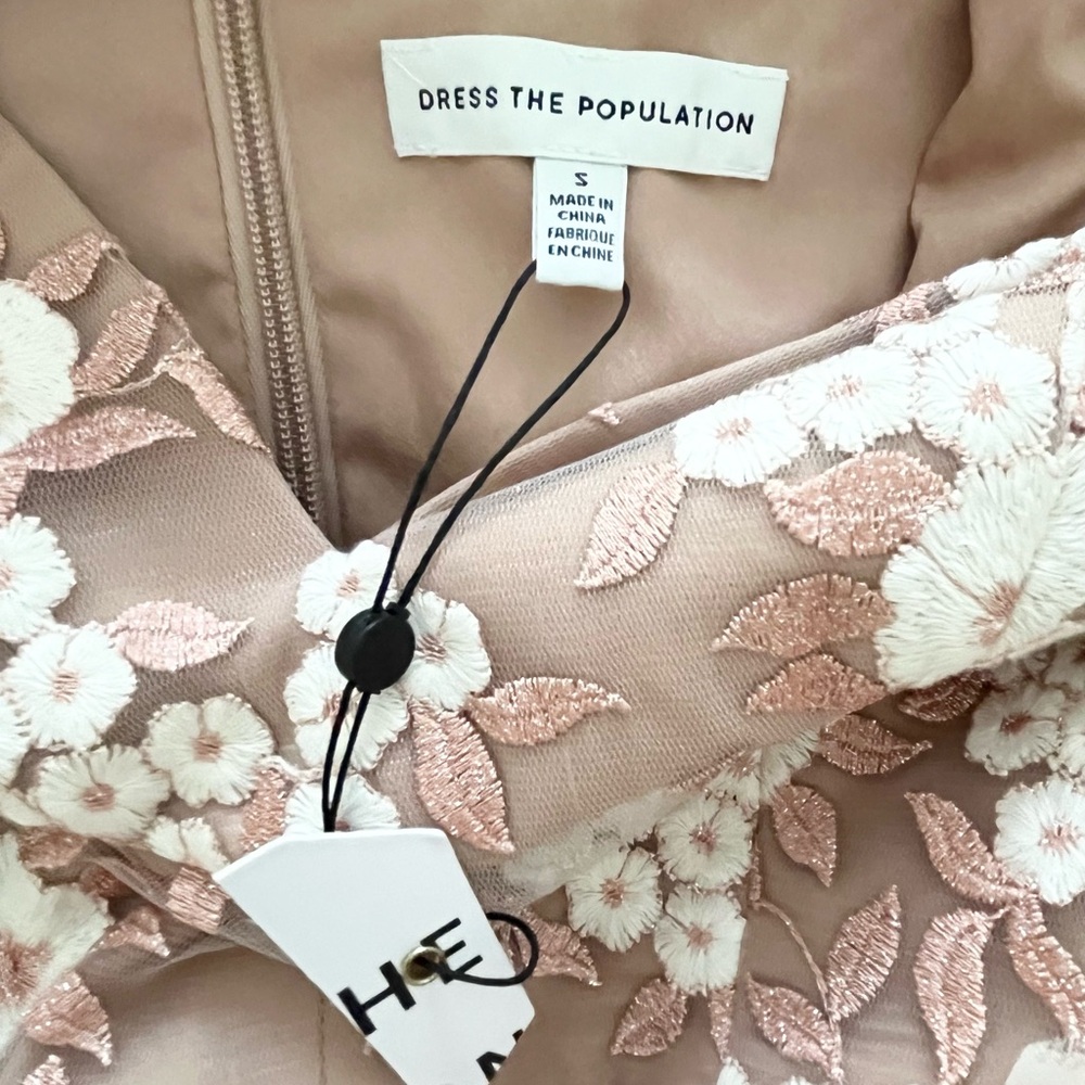NWT Dress The Population Elisa Floral Appliqué Dress - Picture 9 of 13